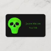 宇宙エイリアン顔ネオングリーンブラックUFO 名刺 (正面)
