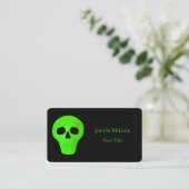 宇宙エイリアン顔ネオングリーンブラックUFO 名刺 (スタンド正面)