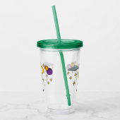 宇宙エイリアン飛んでいるソーサパーソナライズされたー アクリルタンブラー (左)