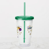 宇宙エイリアン飛んでいるソーサパーソナライズされたー アクリルタンブラー (右)