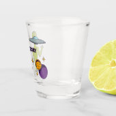 宇宙エイリアン飛んでいるソーサパーソナライズされたー ショットグラス (右)