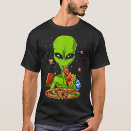 宇宙エイリアン食べ物ズUFOおもしろい SF Tシャツ