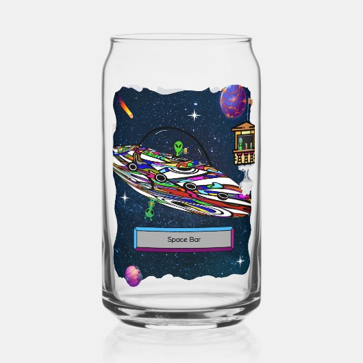 宇宙エイリアン飲料バーufo ガラス缶 (正面)