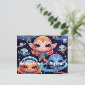 宇宙エイリアン&フレンド インビテーションポストカード (スタンド正面)