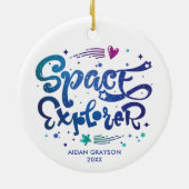 宇宙エクスプローパーソナライズされたラの外部空間銀河系 セラミックオーナメント (裏面)