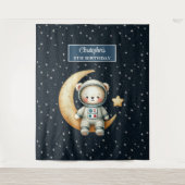 宇宙エクスプローラーのベアーバックドロップ誕生日ボーイ タペストリー (正面)