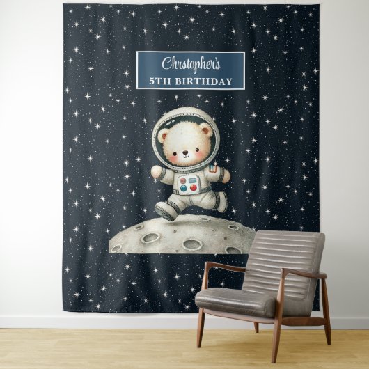 宇宙エクスプローラーベアーバースデーパーティーウォールタペストリー タペストリー (インサイチュ)