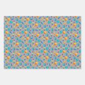 宇宙エクスプローラーonグレー ラッピングペーパーシート (正面)