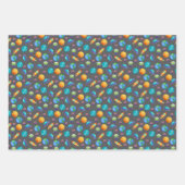 宇宙エクスプローラーonダークグレー ラッピングペーパーシート (正面3)