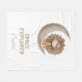 宇宙エクスプローラ妖精の月 – 名パーソナライズされた前 フリースブランケット (正面(横))