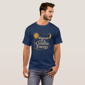 宇宙エネルギーと調和するボヘミアン風天体デザイン Tシャツ (正面フル)