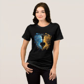 宇宙エネルギーを表す二つの顔 トライブレンドTシャツ (正面全面)