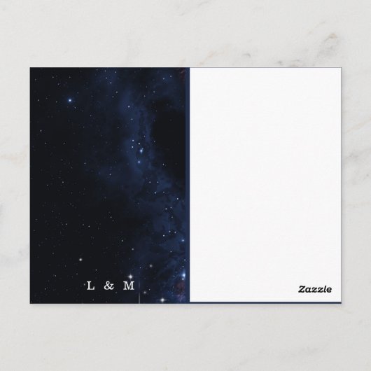 宇宙エレガントテーマ天文学ムーン結婚ズ・インビタット ポストカード (裏面)