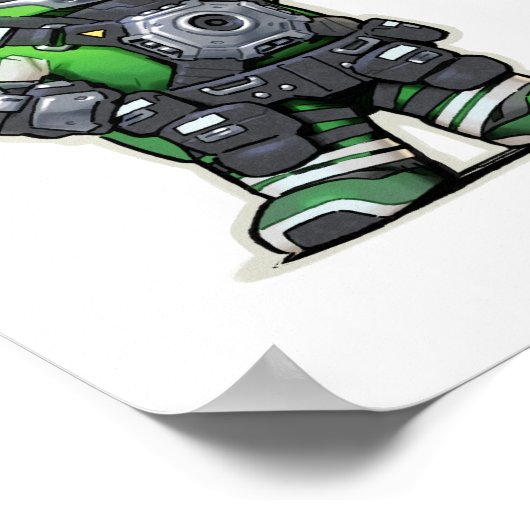 宇宙エンジニア漫画のポスター – 緑 ポスター (角)