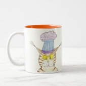 宇宙オオヤマネコの惑星間のマグ ツートーンマグカップ (左)