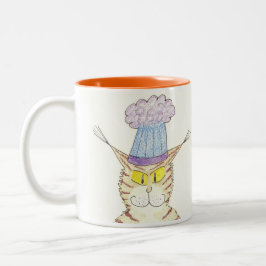 宇宙オオヤマネコの惑星間のマグ ツートーンマグカップ