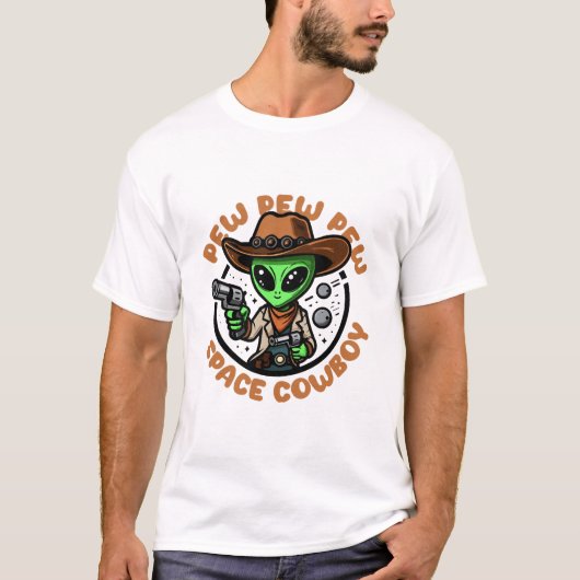 宇宙カウボーイ おもしろ エイリアン Tシャツ (正面)