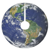 宇宙カスタムなポリエステル木のスカートからの地球 ブラッシュドポリエステルツリースカート (正面)