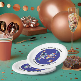 宇宙カスタムをテーマにした誕生日紙プレート子供へ ペーパープレート