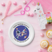 宇宙カスタムをテーマにした誕生日紙プレート子供へ ペーパープレート (パーティー)