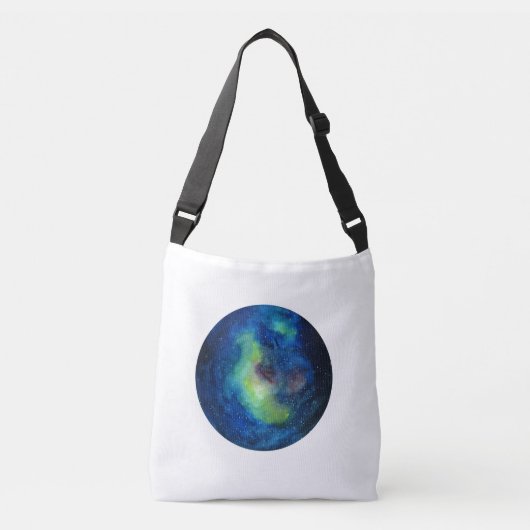 宇宙カスタムオールオーバープリントクロス体バッグ クロスボディバッグ (正面)