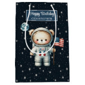 宇宙カスタムベア抱き枕forボーイお祝い ミディアムペーパーバッグ (正面)