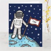 宇宙カスタム宇宙飛行士コズミックファーザーズデイカード カード (黄色い花)