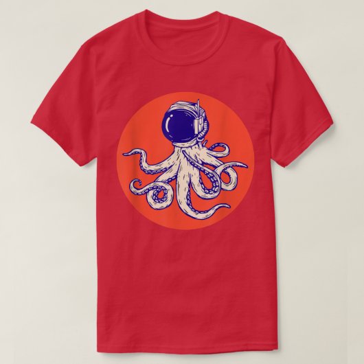 宇宙カッコいいから来たタコ宇宙飛行士 Tシャツ (デザイン正面)