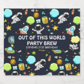 宇宙カッコいいテーマ – 宇宙飛行士&ロケット船 ビールラベル (シングルラベル)