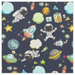 宇宙カッコいいテーマ – 宇宙飛行士&ロケット船 ファブリック