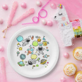 宇宙カッコいいテーマ – 宇宙飛行士&ロケット船 ペーパープレート (パーティー)