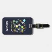 宇宙カッコいいテーマ – 宇宙飛行士&ロケット船 ラゲッジタグ (正面横)