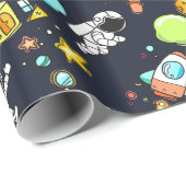 宇宙カッコいいテーマ – 宇宙飛行士&ロケット船 ラッピングペーパー (ロールコーナー)