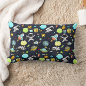 宇宙カッコいいテーマ – 宇宙飛行士&ロケット船 ランバークッション (ブランケット)