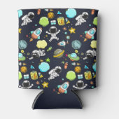 宇宙カッコいいテーマ – 宇宙飛行士&ロケット船 缶クーラー (正面)