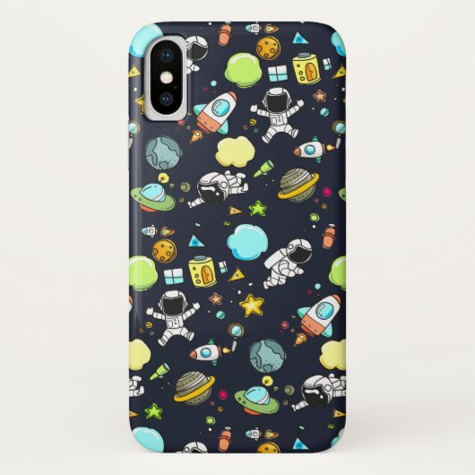 宇宙カッコいいテーマ – 宇宙飛行士&ロケット船 Case-Mate iPhoneケース (裏面)