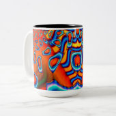 宇宙カデットSF抽象芸術 ツートーンマグカップ (正面左)