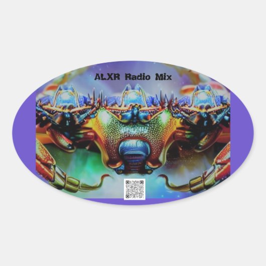 宇宙カニ2シール 楕円形シール (正面)