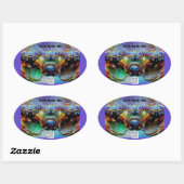 宇宙カニ2シール 楕円形シール (シート)