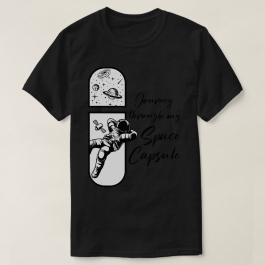 宇宙カプセルサイエンスファン銀河系宇宙飛行士アストロノ Tシャツ (デザイン正面)