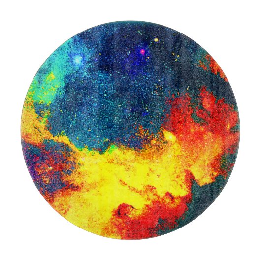 宇宙カラフルの旅。買今 カッティングボード (正面)