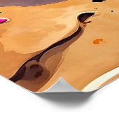 宇宙カラフルの空の下のウミガメ ポスター (角)