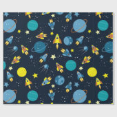 宇宙カラフルをテーマにしたパターン ラッピングペーパー (フラット)