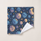 宇宙カラフルをテーマにした バスタオルセット (ウォッシュタオル)