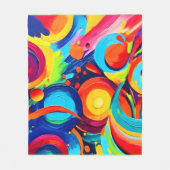 宇宙カラフルカオス絵を描ズ フリースブランケット (正面)
