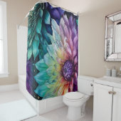 宇宙カラフルダリアフラワー シャワーカーテン (インサイチュ)