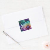 宇宙カラフルダリアフラワー スクエアシール (封筒)