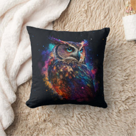 宇宙カラフルフクロウ クッション