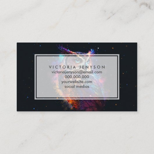 宇宙カラフルフクロウ 名刺 (裏面)