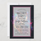 宇宙カラフルフクロウ 招待状 (正面)